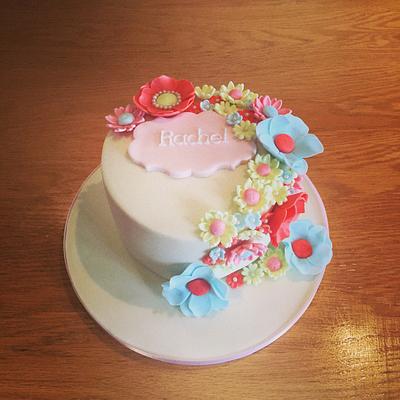 Pretty floral birthday cake - Cake by Amy Archibald
