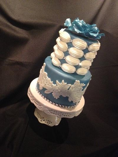 Blue Lace Cake - Cake by Michelle Bauer