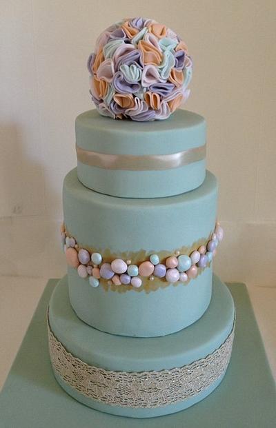 Vintage green and pastels - Cake by Kathy Cope