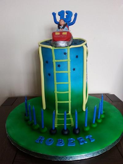 theme park cake - scream if you want to go faster - Cake by Sue's Sugar Art Bakery 