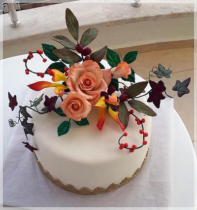 fondant flowers cake - Cake by Sveta