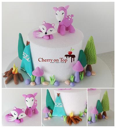 Woodland cake toppers  - Cake by Cherry on Top Cakes