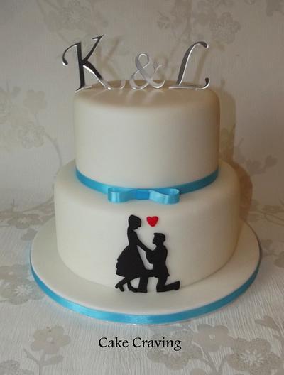 Silhouette engagement cake - Cake by Hayley