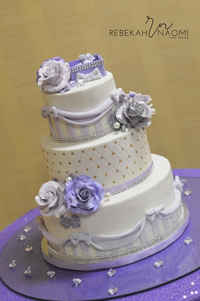 Lilac and Silver engagement cake - Cake by Rebekah Naomi Cake Design