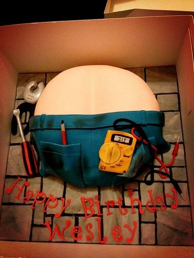 Electricians bum cake !  - Cake by Lisa Salerno 