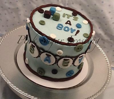 BABY ANNOUNCEMENT CAKE  - Cake by pink sugar frosting