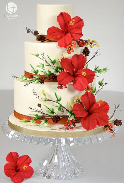 Hibiscus Winter Wedding - Cake by Hilary Rose Cupcakes