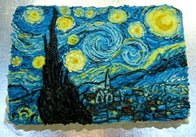 Van Gogh's Starry Night - Cake by Ronna