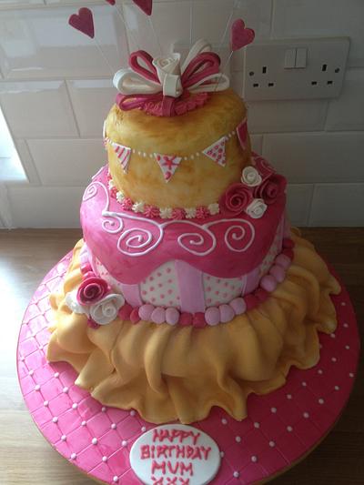 Fabric Birthday Cake - Cake by YumBespokeCakes