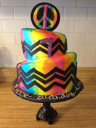 tie dye chevron cake - Cake by Chrissa's Cakes