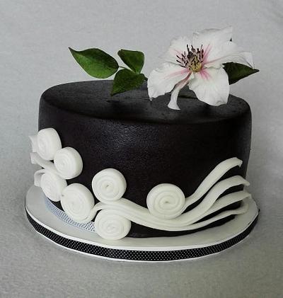 Black  with clematis - Cake by Anka