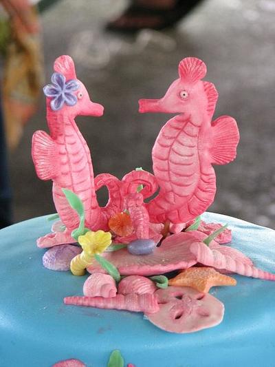 Seahorse Baby Shower cake - Cake by Lizzie