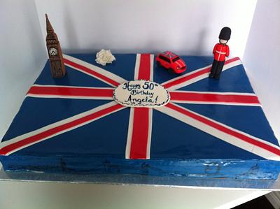 Union Jack flag cake.  - Cake by Linnquinn