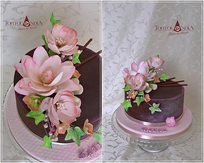 Flower cake & ganache - Cake by Tortolandia