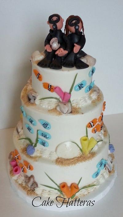 Scuba Diver Wedding Cake - Cake by Donna Tokazowski- Cake Hatteras, Martinsburg WV