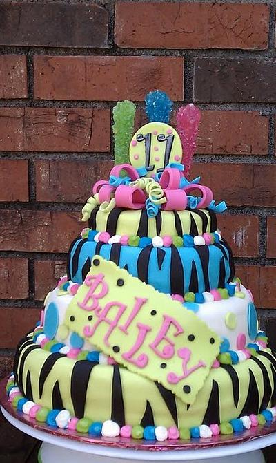Zebra Birthday - Cake by KerriChelle