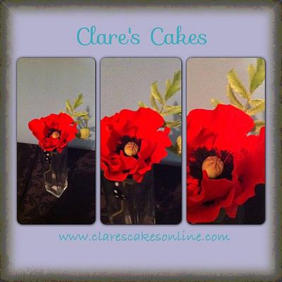 Hand made poppy - Cake by Clare's Cakes - Leicester