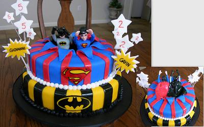 Superman & Batman Birthday Cake - Cake by Craving Cake