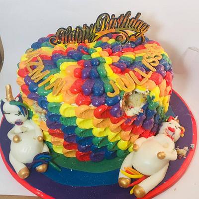 Rainbow Fat Unicorn Cake - Cake by givethemcake