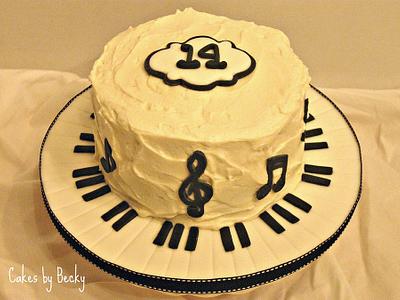 Music Themed Birthday Cake - Cake by Becky Pendergraft
