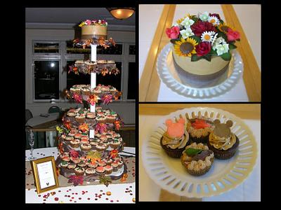 Fall Wedding Cupcake Tower - Cake by Craving Cake