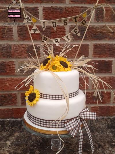 Sunflower Country Wedding cake - Cake by Karen's Kakery