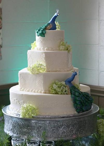 Peacock Wedding - Cake by Kitti Lightfoot