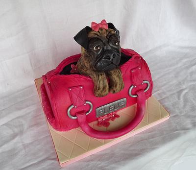 Pug Dog In A Handbag Cake - Cake by Storyteller Cakes