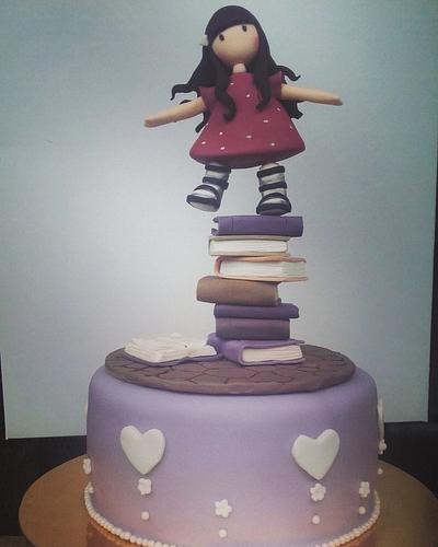 Gorjuss on stacked books - Cake by ggr
