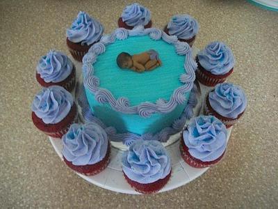Purple and Blue Baby Shower - Cake by caymancake