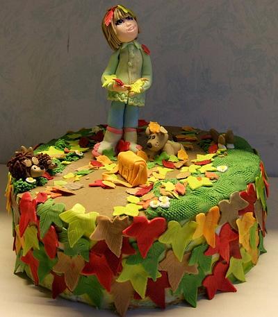 Playing with Autumn leaves - Cake by Amanda Watson