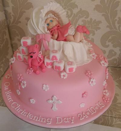 Baby in Bassinet Christening Cake - Cake by MySugarFairyCakes
