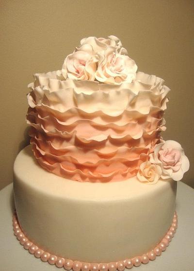 Pink Ruffles Wedding Cake - Cake by Emma