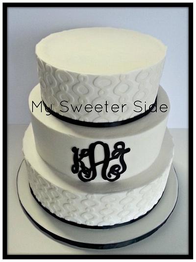 Black and White Wedding - Cake by Pam from My Sweeter Side