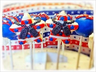 patriotic cake pops - Cake by  Pink Ann's Cakes