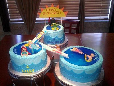Starwars and Little Mermaid Pool Party - Cake by Jolene Handal