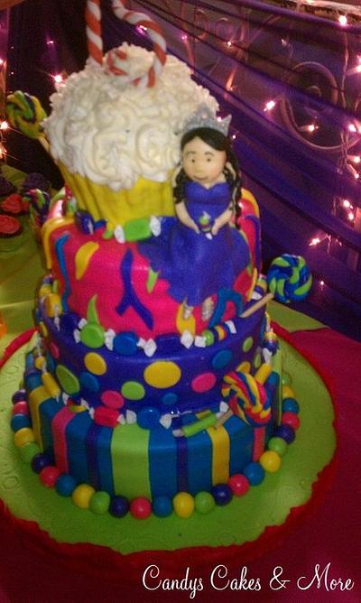 Candy Land themed Quincenera  - Cake by Candy
