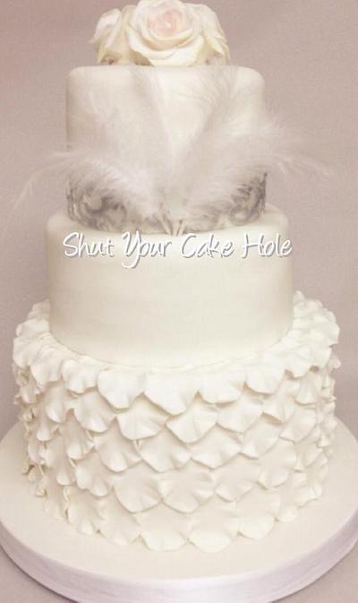Ruffles in white - Cake by Shut Your Cake Hole 