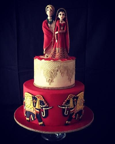 Indian theme wedding cake - Cake by The Hot Pink Cake Studio by Ipshita
