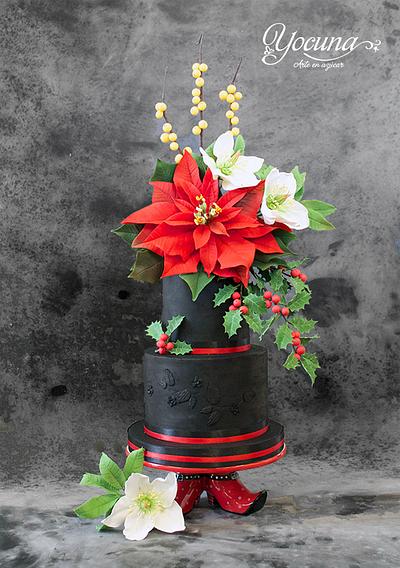 Tarta de la Navidad - Christmas cake - Cake by Yolanda Cueto - Yocuna Floral Artist