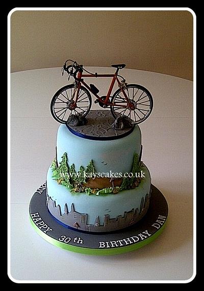 30th Birthday Two Tier Cake for Cycling Enthusiast - Cake by Kays Cakes