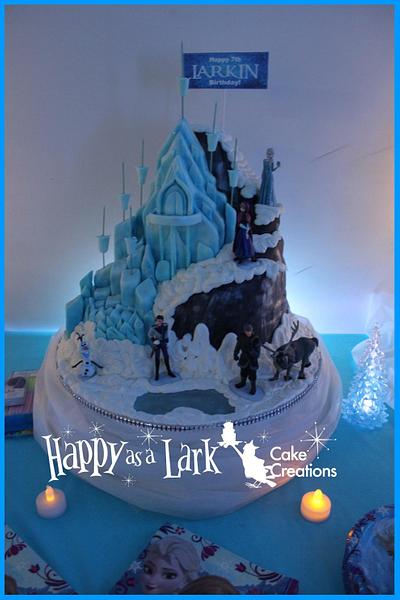 The North Mountain with Elsa's Ice Castle Frozen themed cake - Cake by Happy As A Lark Cake Creations