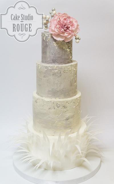 Gray rustic buttercream wedding cake - Cake by Ceca79