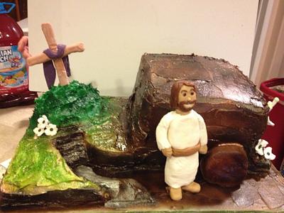 He has risen! Jesus Empty tomb cake - Cake by Beverly Coleman 
