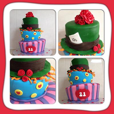 Mad hatters 21st cake - Cake by CakesbyCorrina