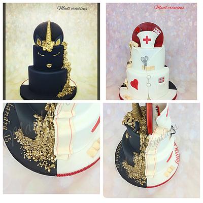 unicorn - nursing cake duo - Cake by Cindy Sauvage 