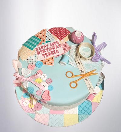 Sewing cake - Cake by littlecakespace