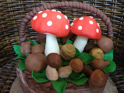 A basket of mushrooms - Cake by Claudia Consoli