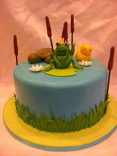 The frog prince and his peeps - Cake by eperra1