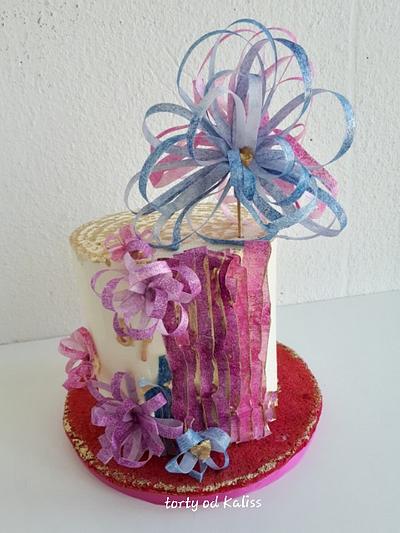  Bday wafer paper flowers - Cake by Kaliss